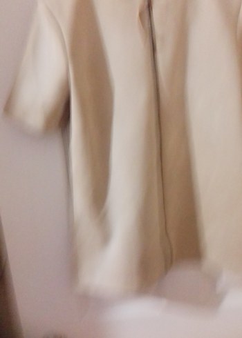 Bej Süet Kısa Kollu Kadın Tişört - Görsel 2