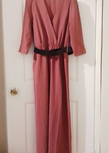 Klasik Şıklık Pembe Uzun Tulum - Görsel 2