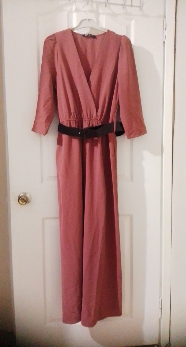 Klasik Şıklık Pembe Uzun Tulum - Görsel 2