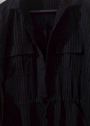 Kadın Siyah Uzun Keten Tulum - Görsel 2