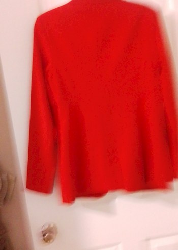 Düğmeli Kırmızı Kadın Blazer Ceket - Görsel 4