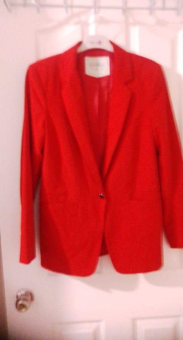 Düğmeli Kırmızı Kadın Blazer Ceket - Görsel 2