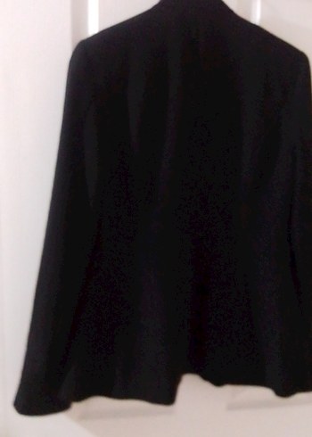 Düğmeli Siyah Süet Kadın Blazer - Görsel 5