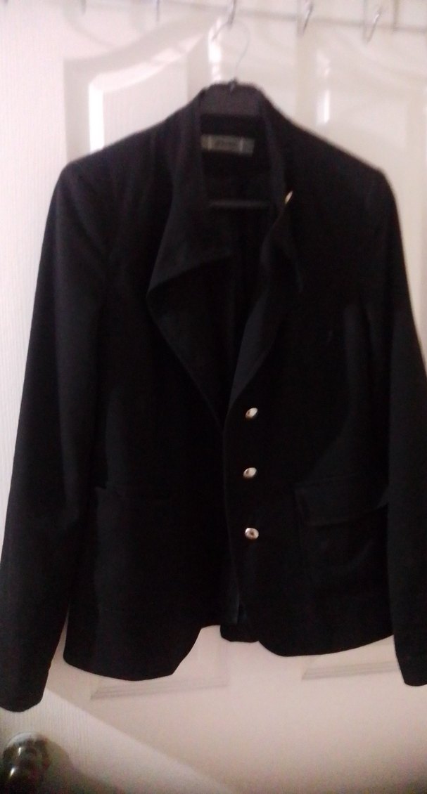 Düğmeli Siyah Süet Kadın Blazer - Görsel 2