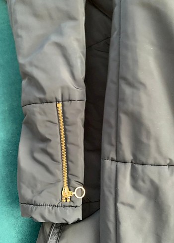 Ghisa Gri Kadın Midi Kışlık Fermuarlı Ceket - Görsel 4