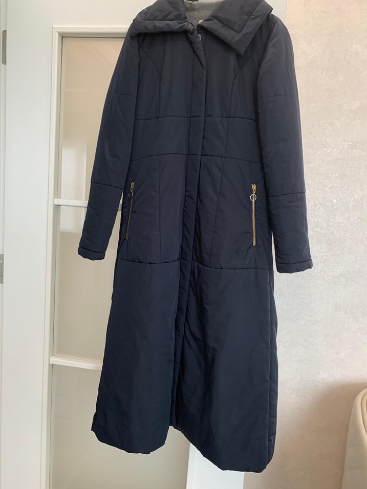 Ghisa Gri Kadın Midi Kışlık Fermuarlı Ceket - Görsel 2