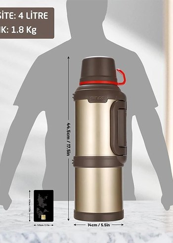 TRAVEL 4 LİTRE AİLE TERMOSU (GOLD) - Görsel 7