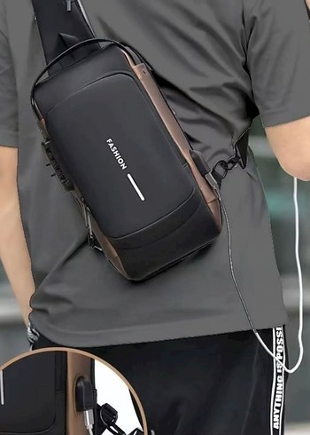 FASHION ÇOK FOKSİYONLU SU GEÇİRMEZ USB ŞARJLI ÇANTA - Görsel 5