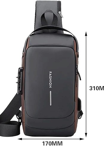 FASHION ÇOK FOKSİYONLU SU GEÇİRMEZ USB ŞARJLI ÇANTA - Görsel 3