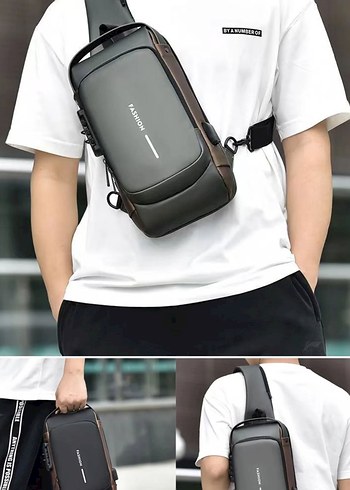 FASHION ÇOK FOKSİYONLU SU GEÇİRMEZ USB ŞARJLI ÇANTA - Görsel 6