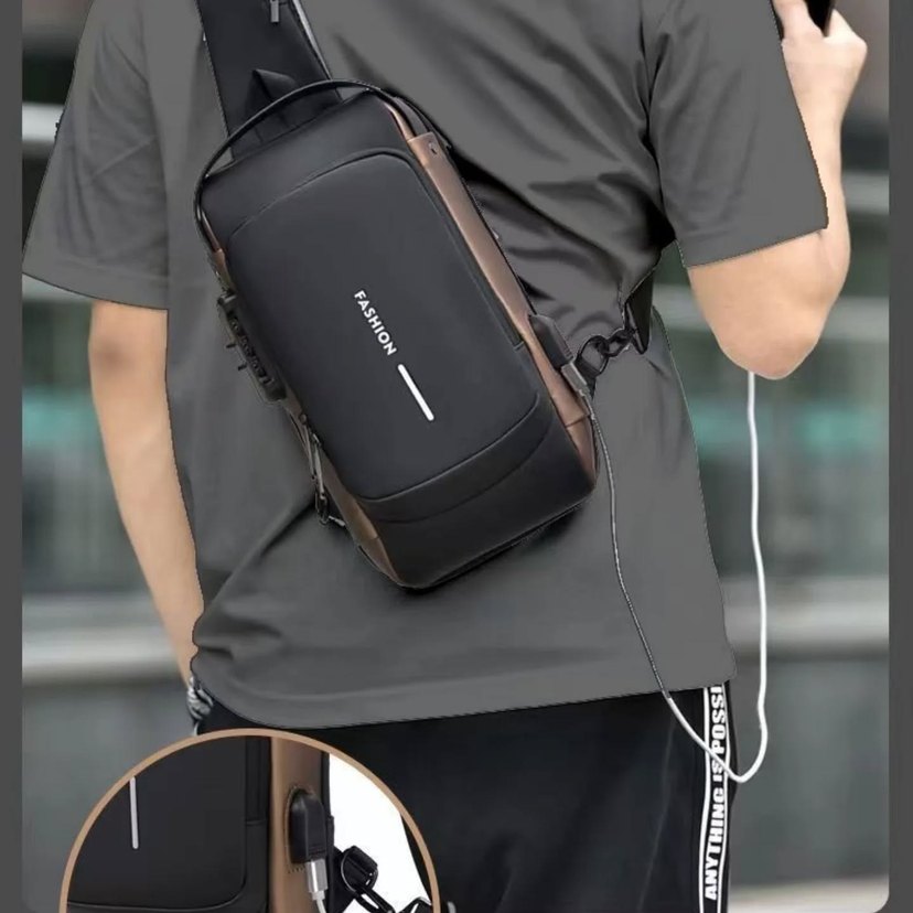 FASHION ÇOK FOKSİYONLU SU GEÇİRMEZ USB ŞARJLI ÇANTA - Görsel 5