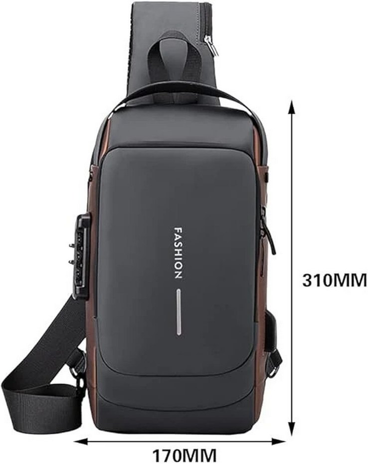 FASHION ÇOK FOKSİYONLU SU GEÇİRMEZ USB ŞARJLI ÇANTA - Görsel 3