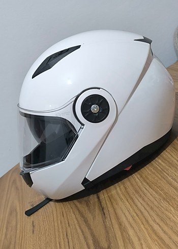 Beyaz Şeffaf Vizörlü Motosiklet Kaskı - Görsel 7