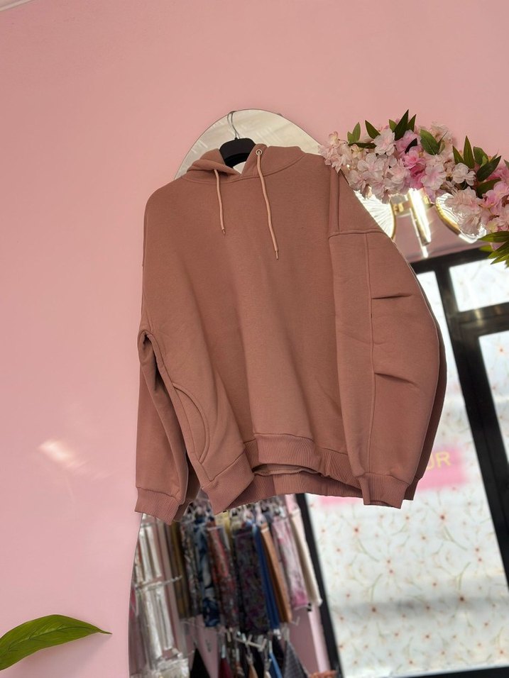 Kadın Kahverengi Rahat Sweatshirt - Görsel 3