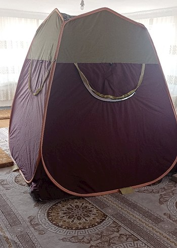 koyu kahve rengi çadır - Görsel 3