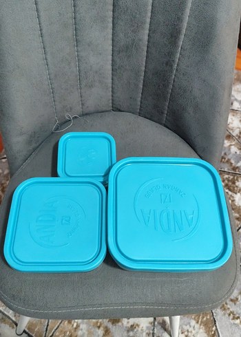 Mavi Kapaklı Cam Saklama Kabı Seti - Görsel 3