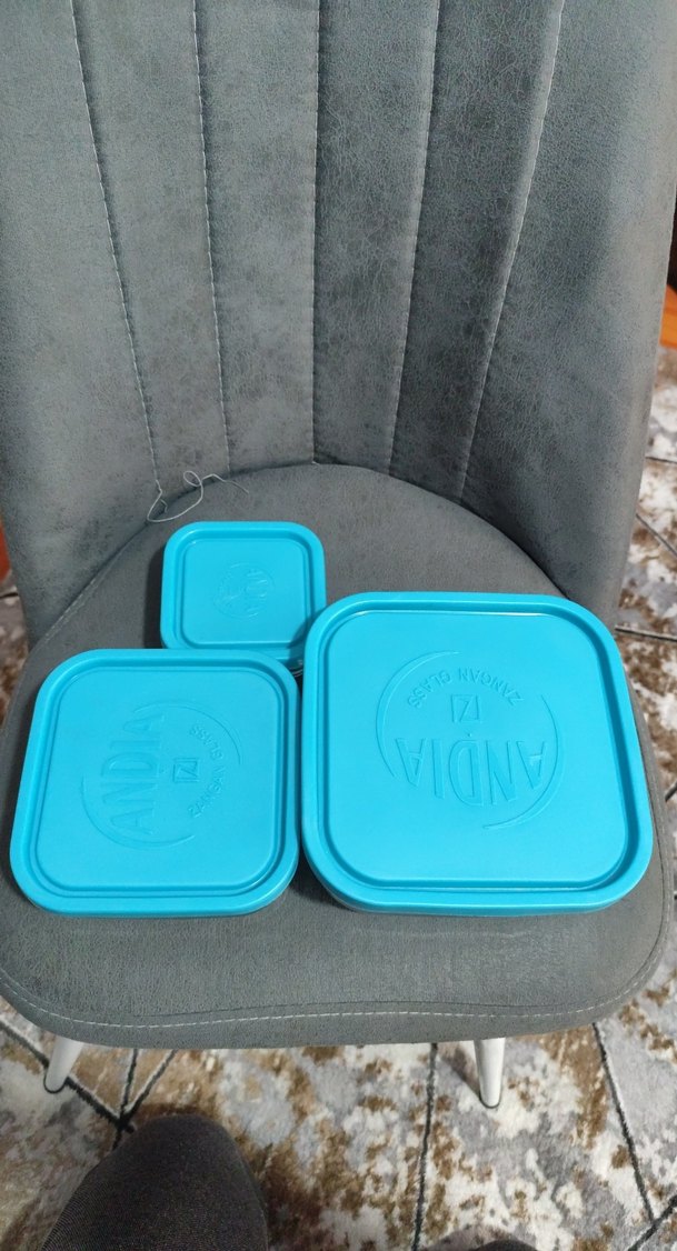 Mavi Kapaklı Cam Saklama Kabı Seti - Görsel 3