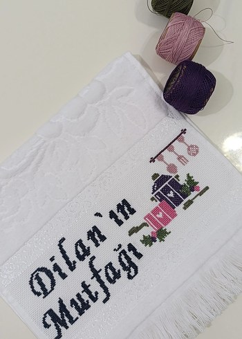 Mor Nakışlı Bohem Mutfak Havlusu - Görsel 2