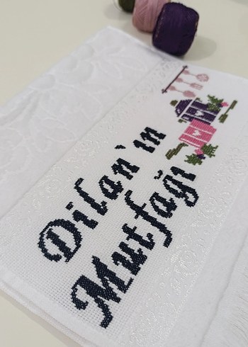 Mor Nakışlı Bohem Mutfak Havlusu - Görsel 3