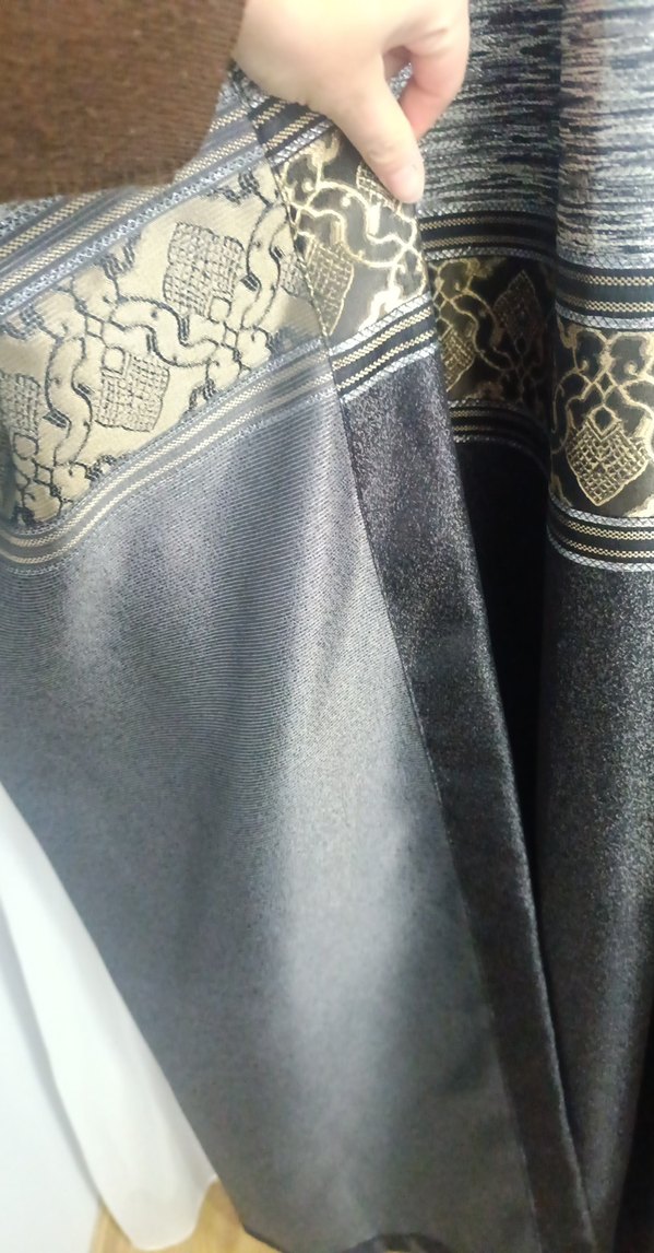 Gri ve Beyaz Gold detaylı fon perde - Görsel 5