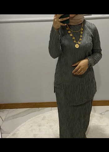 Gri pullu etle gömlek takım - Görsel 5