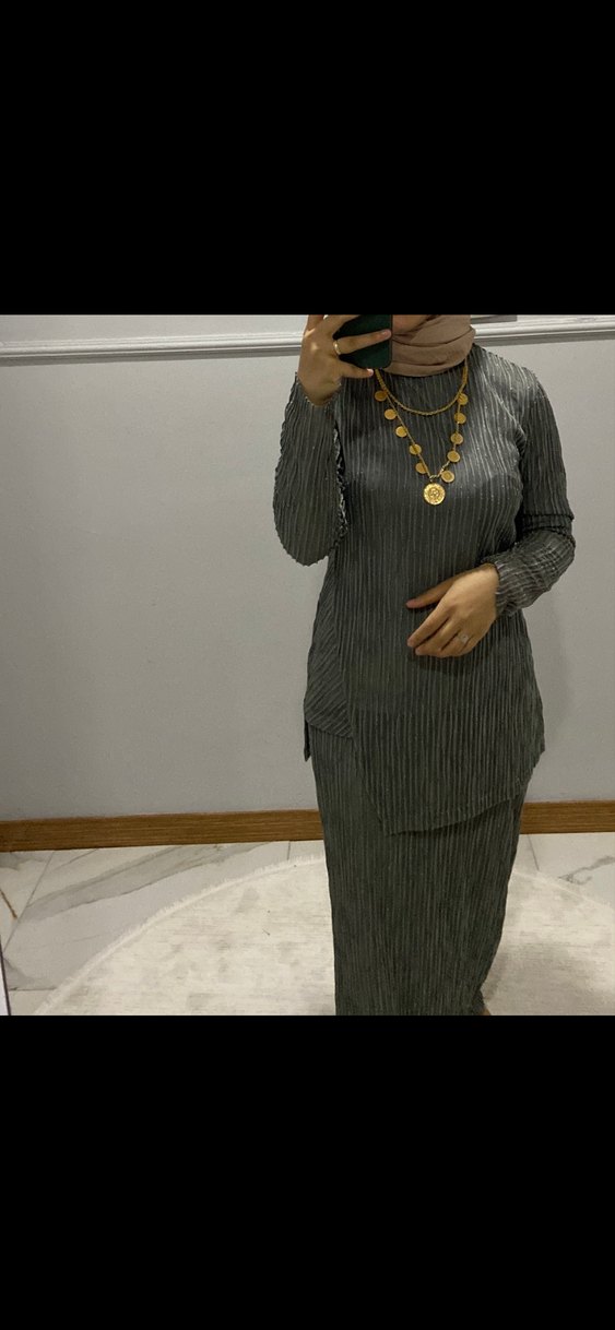 Gri pullu etle gömlek takım - Görsel 5