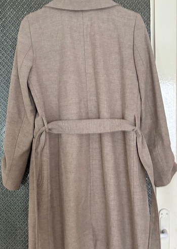 Bej Kemerli Midi Kadın Kaban - Görsel 3