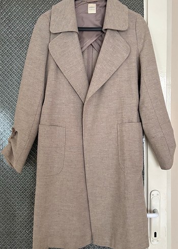 Bej Kemerli Midi Kadın Kaban - Görsel 2