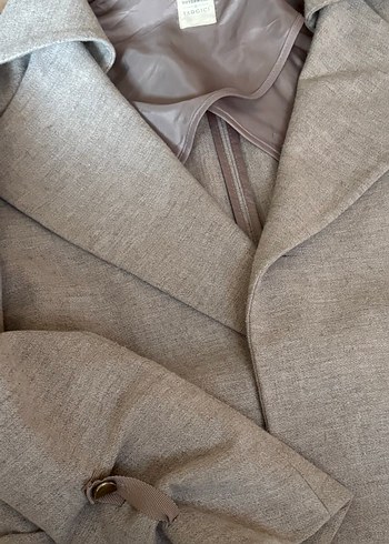 Bej Kemerli Midi Kadın Kaban - Görsel 4