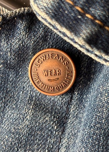 Düğmeli Mavi Kadın Denim Ceket - Görsel 4