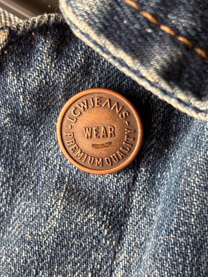 Düğmeli Mavi Kadın Denim Ceket - Görsel 4