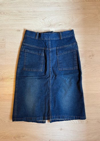 Kadın Lacivert Midi Kot Etek - Görsel 2