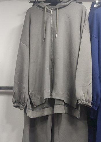 Siyah Fermuarlı Kadın Spor Ceket ve eşofman altı - Görsel 2