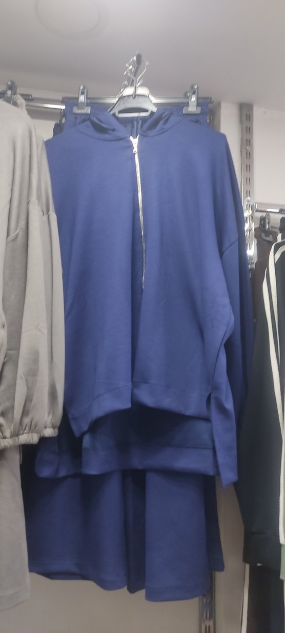 Siyah Fermuarlı Kadın Spor Ceket ve eşofman altı - Görsel 4