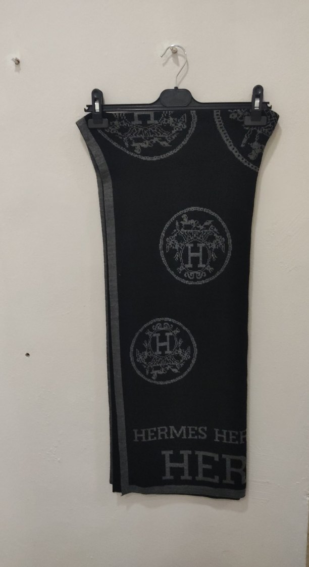 Bohem Gri Kadın Örgü Şal - Görsel 3