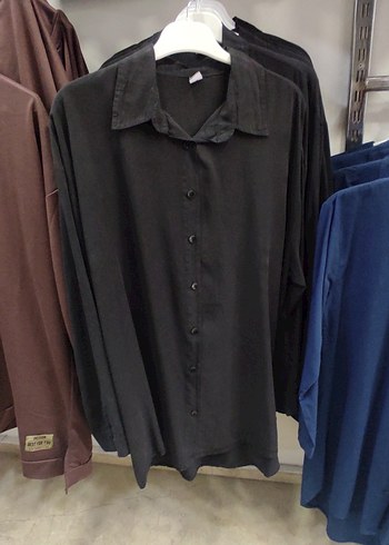 Lacivert Kot Uzun Kollu Gömlek Elbise - Görsel 2