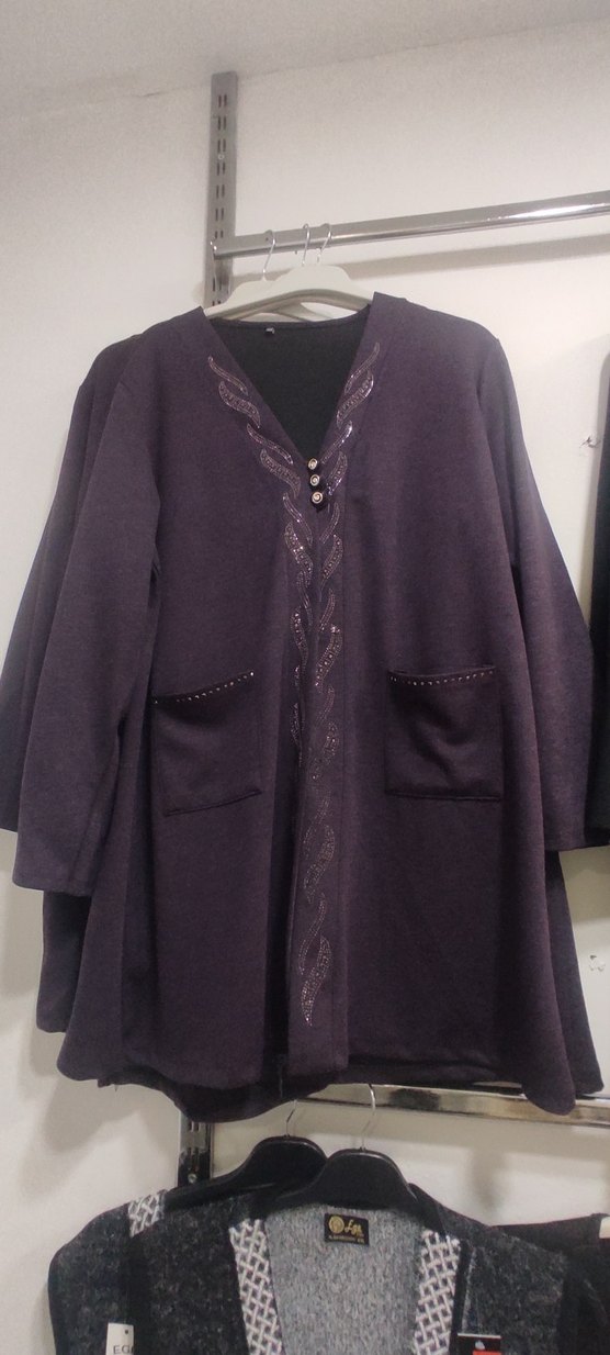 Düğmeli Siyah Uzun Kadın Kaban - Görsel 2