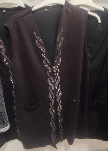 Gri Örgü Kadın Yün Yelek - Görsel 2