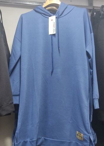 Gri Oversize Kadın Sweatshirt - Görsel 2
