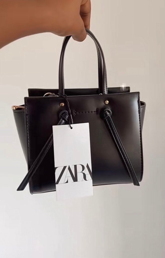 Zara Siyah Minimalist Deri Kadın Çanta — görsel 4/6