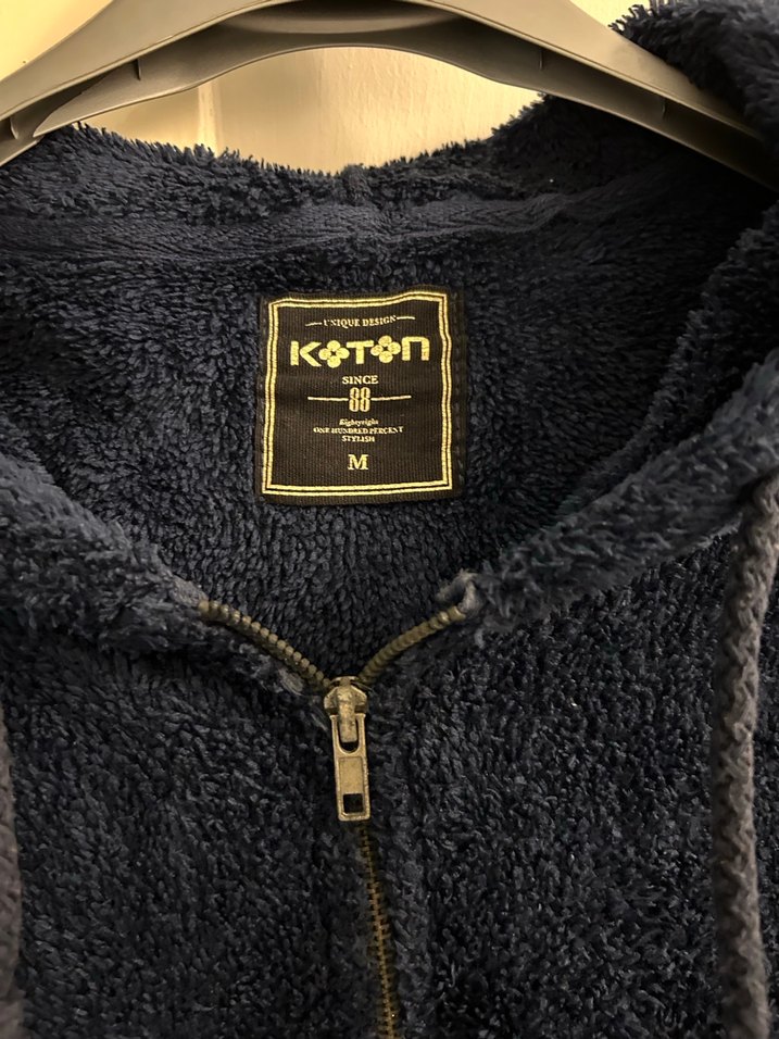 Koton Erkek Mavi Kapüşonlu Yumuşak Sweatshirt - Görsel 3