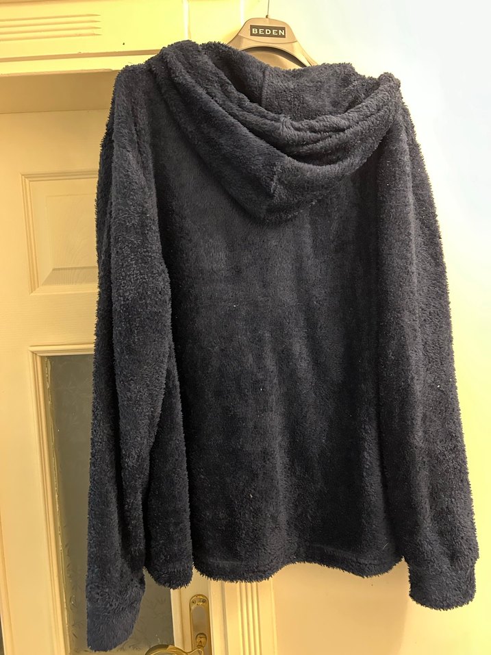 Koton Erkek Mavi Kapüşonlu Yumuşak Sweatshirt - Görsel 2