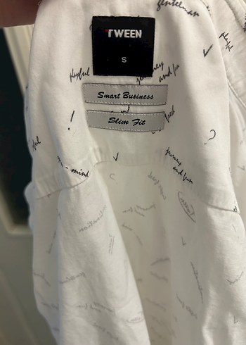 Beyaz Baskılı Uzun Kollu Erkek Keten Gömlek - Görsel 3