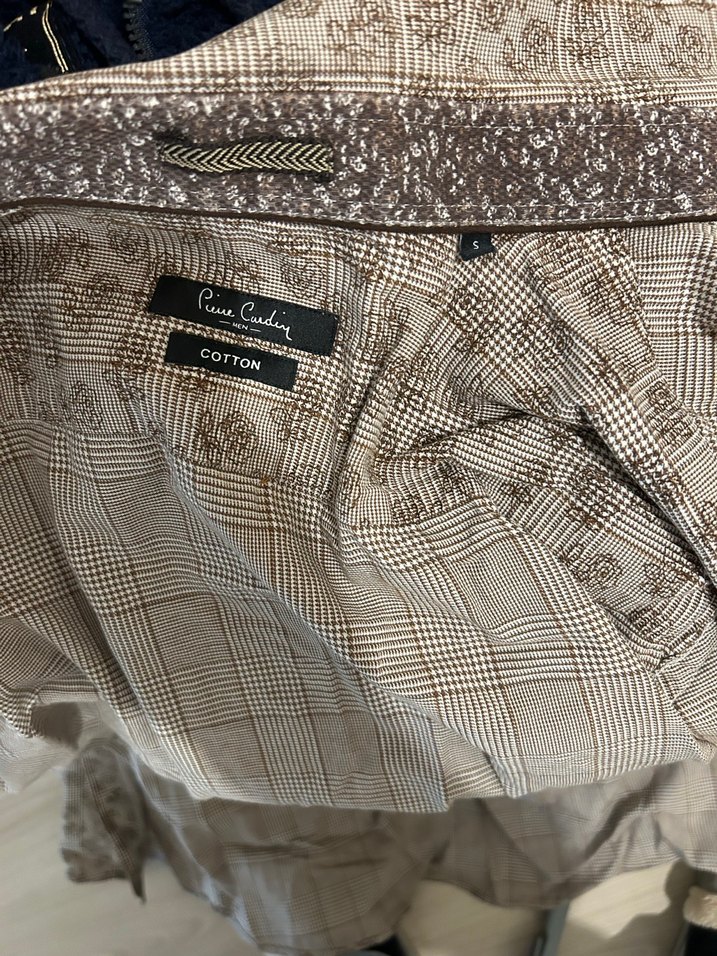 Pierre Cardin Bej Desenli Pamuk Uzun Kollu Erkek Gömlek - Görsel 3