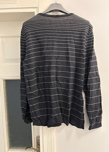 Pierre CardinGri Çizgili Erkek Triko Sweatshirt - Görsel 2