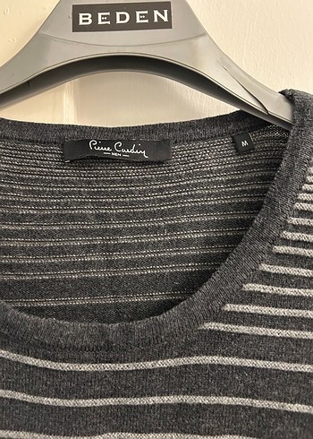 Pierre CardinGri Çizgili Erkek Triko Sweatshirt - Görsel 3