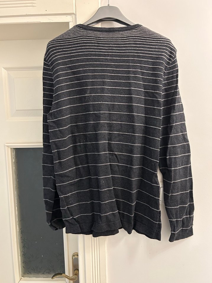 Pierre CardinGri Çizgili Erkek Triko Sweatshirt - Görsel 2