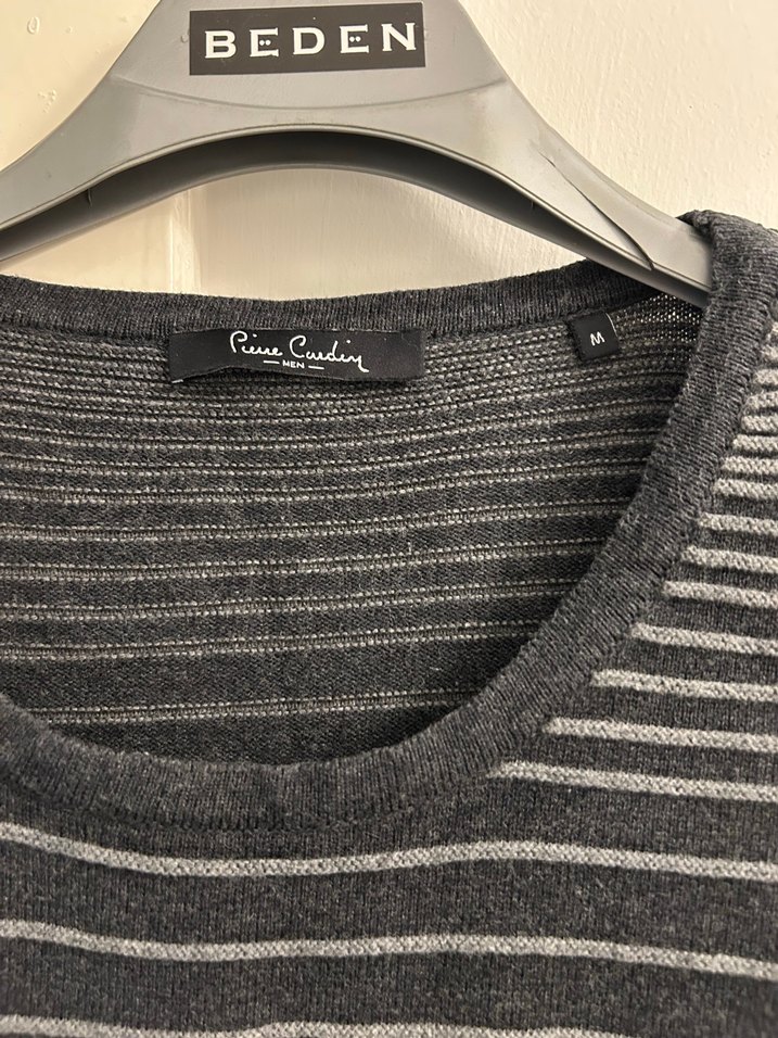 Pierre CardinGri Çizgili Erkek Triko Sweatshirt - Görsel 3