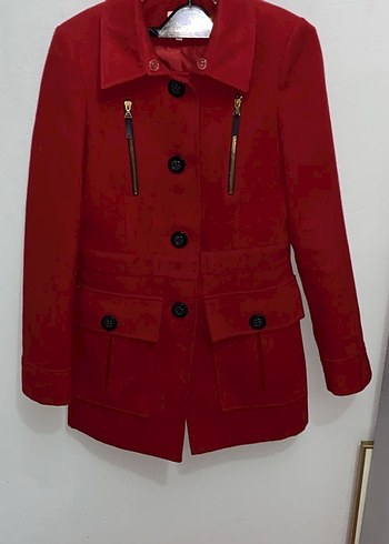 Kırmızı KOTON Kaban Yeni - Görsel 2