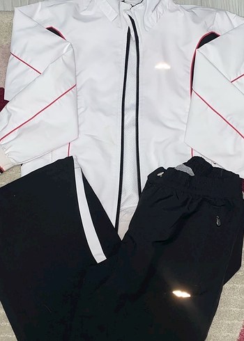 Beyaz füme fermuarlı kadın eşofman takımı - Görsel 3